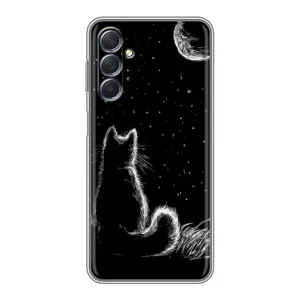 Чохол з принтом для Sansung Galaxy M54 (5G) (AlphaPrint) Модні коти (Котик і місяць)
