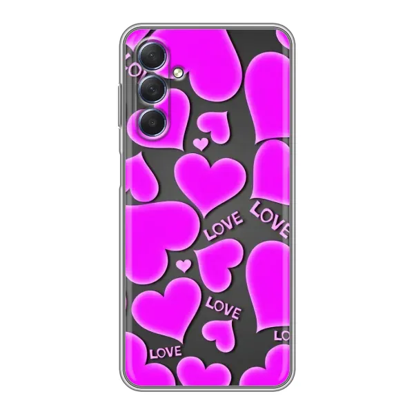 Чехол с принтом «Pink hearts» для Samsung Galaxy M54 (5G)