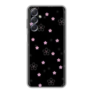 Чохол з розовим принтом для Sansung Galaxy M54 (5G) (Рожеві квіти на чорному)