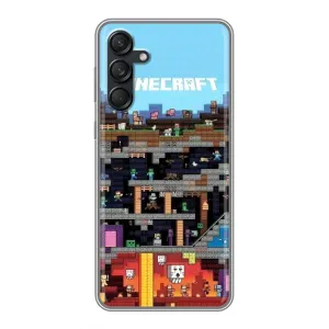 Чохол Майнкрафт на Samsung Galaxy M55 5G (AlphaPrint) Minecraft (фон Minecraft)