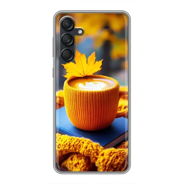 Чохол з принтом «Кава на жовтому пледі» для Samsung Galaxy M55 5G