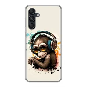 Чохол з Мавпами Samsung Galaxy M55 5G - (AlphaPrint) (Макака в навушниках)