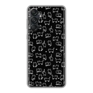 Чехол с принтом для Samsung Galaxy M55 5G (AlphaPrint) Модные коты (Меленькие котики)