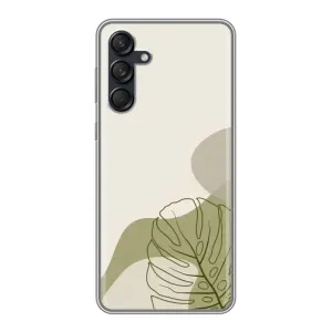 Силконовий чохол з принтом в квітах на Samsung Galaxy M55 5G (Зелена монстера дизайн)