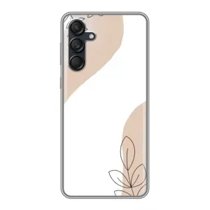 Силконовий чохол з принтом в квітах на Samsung Galaxy M55 5G (Нюдова гілочка абстракція)