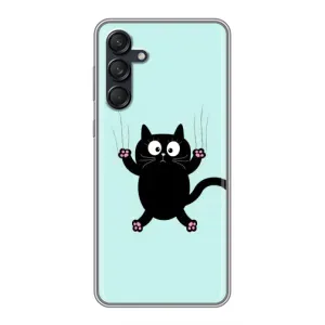 Чехол с принтом для Samsung Galaxy M55 5G (AlphaPrint) Модные коты (Падающий кот)
