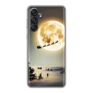Новорічні, Святкові Чохли для Samsung Galaxy M55 5G - 2024 год (Санта на місяці)