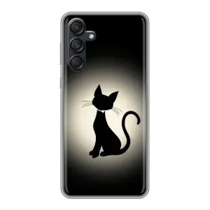 Чехол с принтом для Samsung Galaxy M55 5G (AlphaPrint) Модные коты (Силуэт котика)