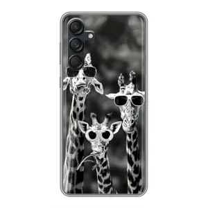 Силиконовый чехол с КАРТИНКАМИ лето для Samsung Galaxy M55 5G (AlphaPrint) (Жирафы в очках)