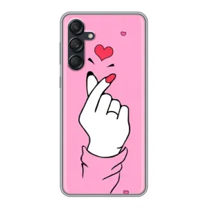 Чехол с принтом для Samsung Galaxy M55 5G (AlphaPrint - Знак сердечка) (Знак Love)