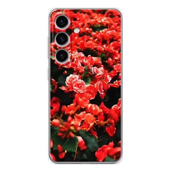 Чехол с принтом «Цветы красные» для Samsung Galaxy M56