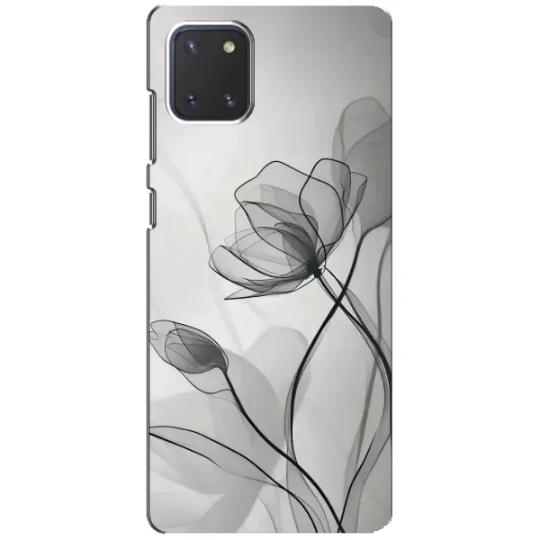 Чохол з принтом «Чорні квіти» для Samsung Galaxy Note 10 Lite