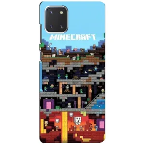 Чохол Майнкрафт на Samsung Galaxy Note 10 Lite (AlphaPrint) Minecraft (фон Minecraft)
