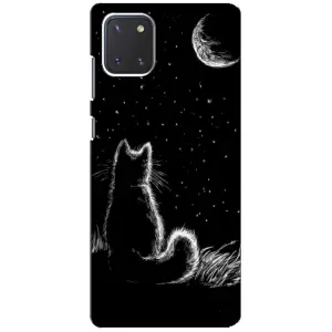 Чохол з принтом для Samsung Galaxy Note 10 Lite (AlphaPrint) Модні коти (Котик і місяць)