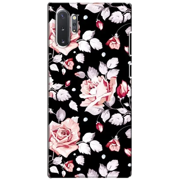 Чехол с принтом «Цветочки на черном» для Samsung Galaxy Note 10 Plus