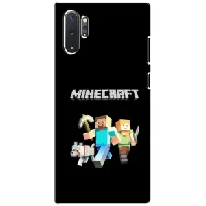 Чехол Майнкрафт на Samsung Galaxy Note 10 Plus (AlphaPrint) Minecraft (герои Minecraft)