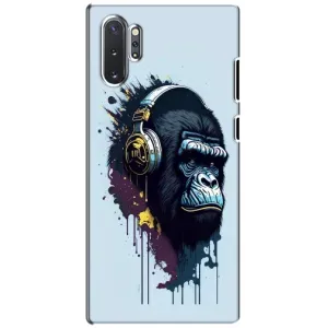 Чехол с Обезьянами Samsung Galaxy Note 10 Plus - (AlphaPrint) (Горилла в наушниках)