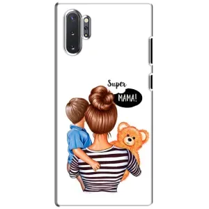 Чехол с печатью для Samsung Galaxy Note 10 Plus - (Мама с ребенком) (AlphaPrint) (Мама с сыном)