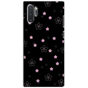 Чохол з розовим принтом для Samsung Galaxy Note 10 Plus (Рожеві квіти на чорному)