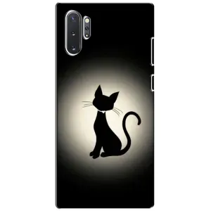 Чехол с принтом для Samsung Galaxy Note 10 Plus (AlphaPrint) Модные коты (Силуэт котика)