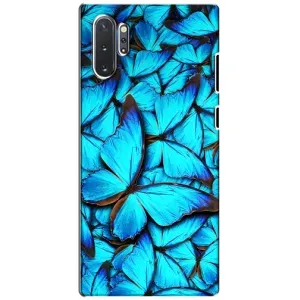 Чехол с принтом для Самсунг Галакси Ноут 10 Плюс - (Прикольные) (AlphaPrint) (Синие бабочки)