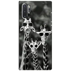 Силиконовый чехол с КАРТИНКАМИ лето для Samsung Galaxy Note 10 Plus (AlphaPrint) (Жирафы в очках)