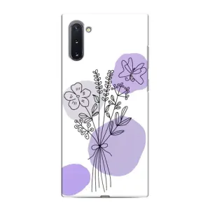 Силконовий чохол з принтом в квітах на Samsung Galaxy Note 10 (Букет фіолетова абстракція)