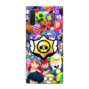 Чехол для Samsung Galaxy Note 10 Бравл Старс (VPrint) (Лого Brawl Stars)
