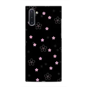 Чохол з розовим принтом для Samsung Galaxy Note 10 (Рожеві квіти на чорному)
