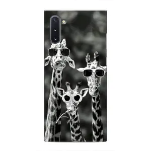 Силіконовий чохол з КАРТИНКАМИ літо для Samsung Galaxy Note 10 (AlphaPrint) (Жирафи в окулярах)