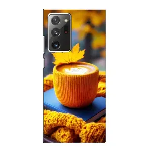 Чехол с уникальным дизайном «Осень с кофе» для Samsung Galaxy Note 20 Ultra (Кофе на желтом пледе)