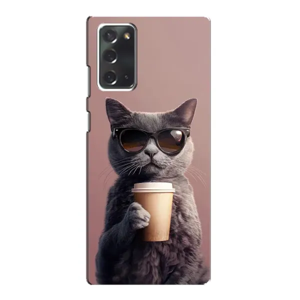 Чехол с принтом «Кот с кофе» для Samsung Galaxy Note 20