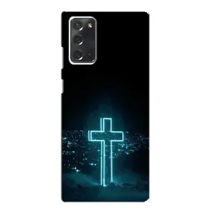 Чехол для Samsung Galaxy Note 20 (AlphaPrint) - (Христианские) (Крест и город)