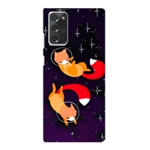 Чехлы с картинкой Лисички для Samsung Galaxy Note 20 (VPrint) (Лисички космонавты)