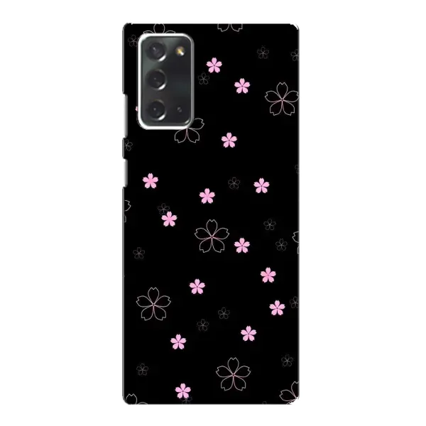 Чохол з принтом «Рожеві квіти на чорному» для Samsung Galaxy Note 20