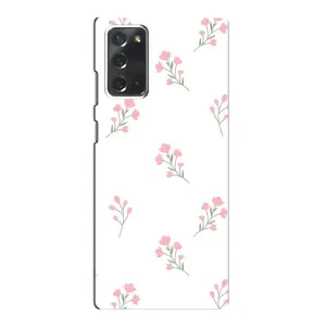 Чехол с розовым рисунком для Samsung Galaxy Note 20 (Розовые цветы)