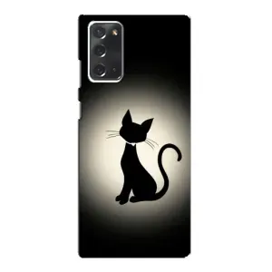 Чехол с принтом для Samsung Galaxy Note 20 (AlphaPrint) Модные коты (Силуэт котика)