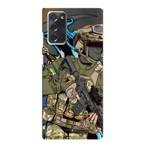 Чехлы с картинкой ЗСУ для Samsung Galaxy Note 20 (AlphaPrint) (Воин ВСУ)