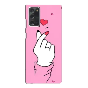 Чехол с принтом для Samsung Galaxy Note 20 (AlphaPrint - Знак сердечка) (Знак Love)