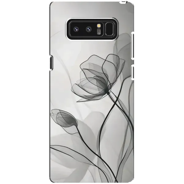 Чохол з принтом «Чорні квіти» для Samsung Galaxy Note 8 (N950)