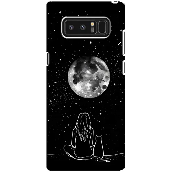 Чохол з принтом «Дівчина з котом» для Samsung Galaxy Note 8 (N950)
