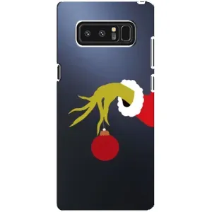 Зимні Чохли для Самсунг Ноут 8, N950 - прозорий фон (Грінч з іграшкою)