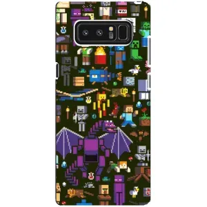 Чехол Майнкрафт на samsung Galaxy Note 8 (AlphaPrint) Minecraft (Коллаж Майнкрафт)