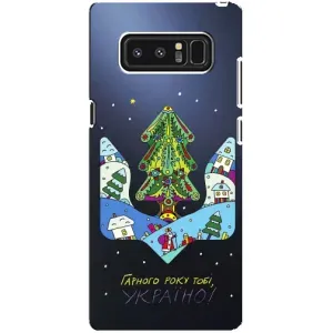 Зимні Чохли для Самсунг Ноут 8, N950 - прозорий фон (Різдвяний герб)