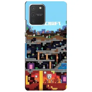 Чохол Майнкрафт на Samsung Galaxy S10 Lite (AlphaPrint) Minecraft (фон Minecraft)