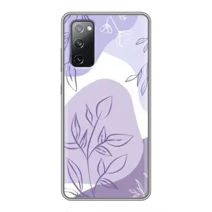 Силконовий чохол з принтом в квітах на Samsung Galaxy S20 FE (Фіолетове листя абстракція)
