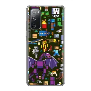 Чехол Майнкрафт на Samsung Galaxy S20 FE (AlphaPrint) Minecraft (Коллаж Майнкрафт)