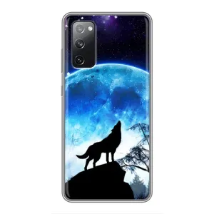 Защитные чехлы для Самсунг С20 ФЕ (AlphaPrint) (ХИТ продаж) ВОЛК (Волк на луну)