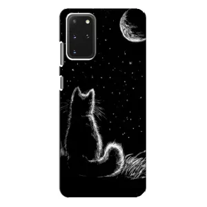 Чехол с принтом для Samsung Galaxy S20 Plus (AlphaPrint) Модные коты (Котик и луна)