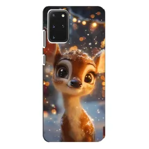 Яркий чехол для Samsung Galaxy S20 Plus с Зимними Оленятами (Олененок среди гирлянд)